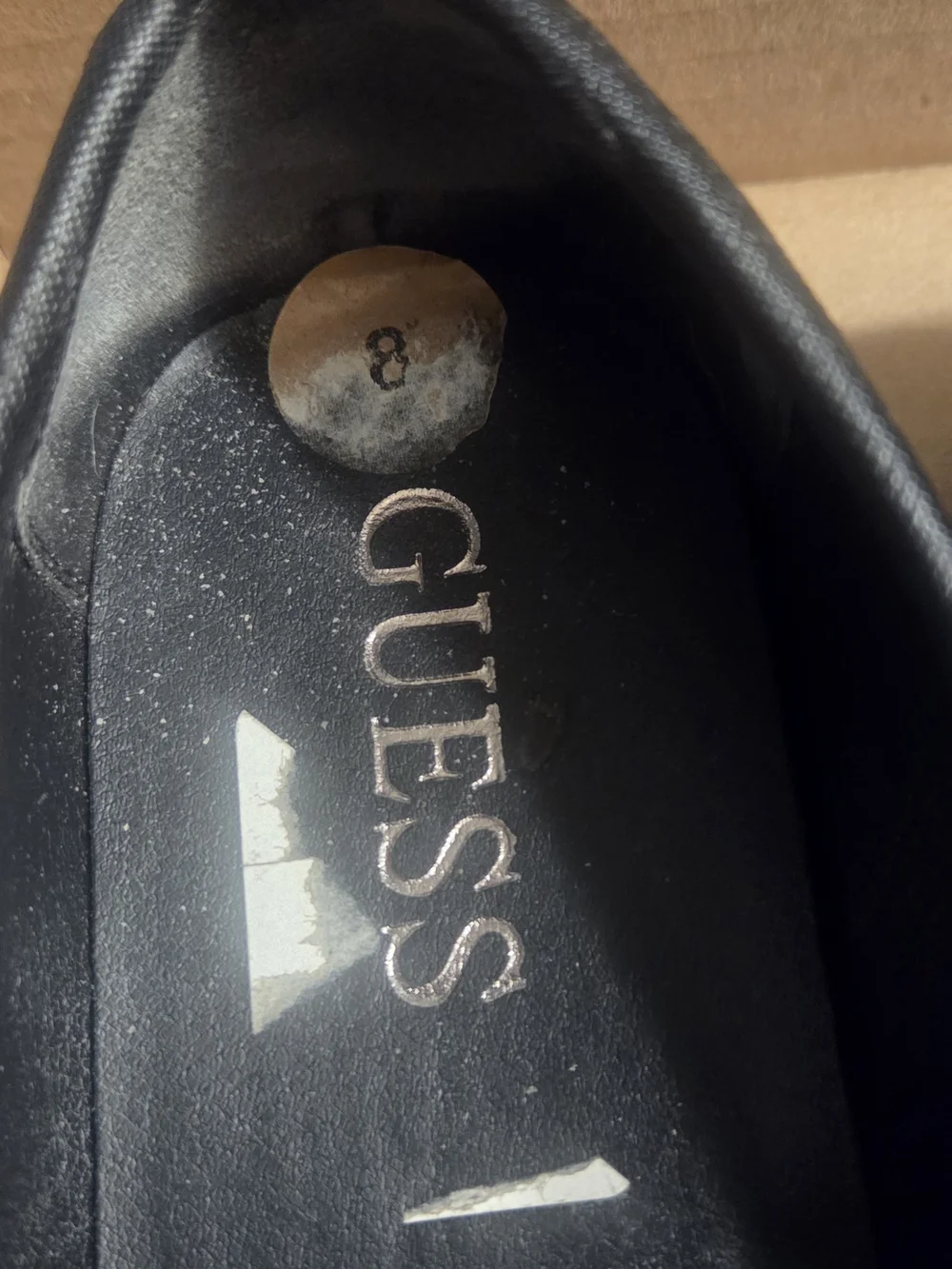 GUESS Black Quilted Slip-On Loafers with Triangle Logo